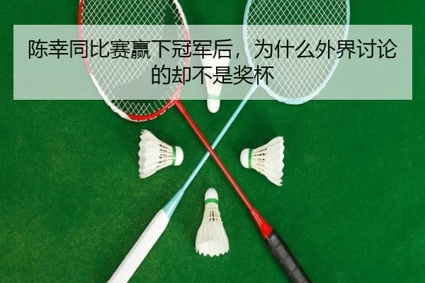 陈幸同比赛赢下冠军后，为什么外界讨论的却不是奖杯